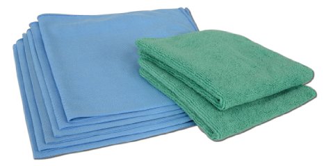 Microfiber Glass Cleaning Cloths - 8 Pack  Lint Free - Streak Free  Quickly and Easily Clean Windows and Mirrors Without Chemicals