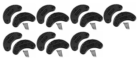 Traveler Men's Shoe Heel Plates Taps with Nails Black Plastic Large 7 Pairs