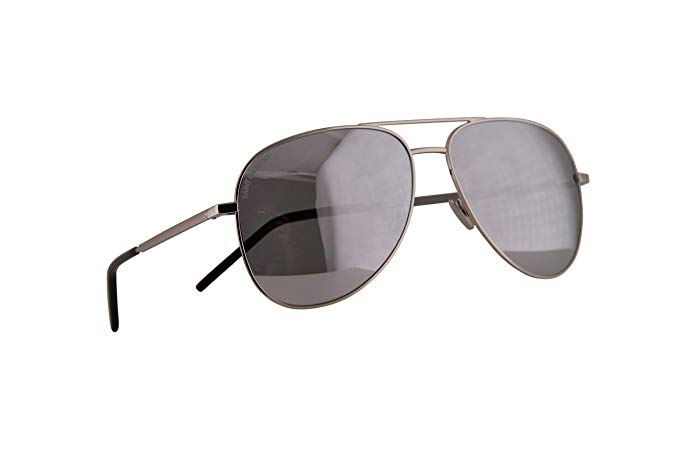 Saint Laurent Classic 11 Folk Sunglasses Silver w/Silver Mirror Lens 59mm 003 Classic11 Classic-11-Folk