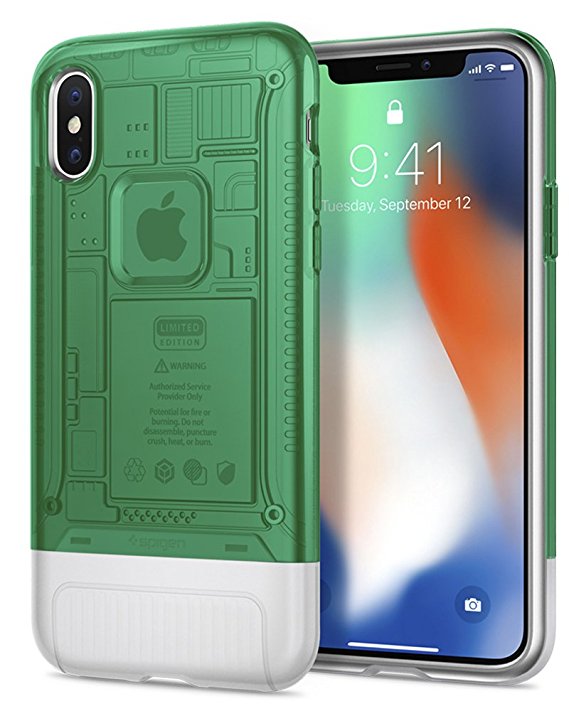 Spigen Classic C1 [10th Anniversary Limited Edition] iPhone X Case with Air Cushion Technology for Apple iPhone X (2017) - Sage