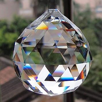 Petrichor Clear Crystal Hanging Ball Sun-Catcher for Good Luck & Prosperity - Home Decoration/Gifting (60 MM)