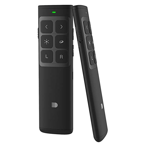Presentation Remote, Doosl Wireless Presenter Pointer with Air Mouse 2.4GHz Rechargeable Powerpoint PPT Pointer Slide Remote Changer - Upgrade Version