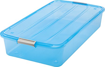 IRIS 50 Quart Underbed Buckle Up Box, Blue