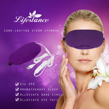 Lifestance Eye MaskUSB Warm Heating Eye MaskHot Stream Blindfold Eye Pillow With Temperature Control for Relieving Eye FatigueEye Puffiness