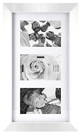 Malden International Designs Berkeley Beveled Edge Wood Collage Picture Frame, 3 Option, 3-4x6, White