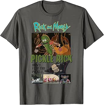 Rick and Morty Don't Flip the Pickle Adult Cartoon Design T-Shirt