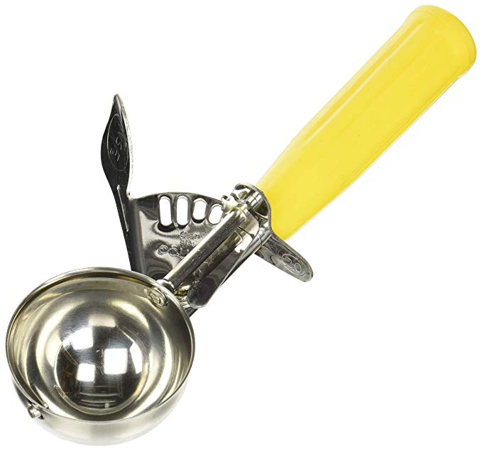 Winco ICD-20 No.20 Ice Cream Disher with Plastic Handle, Yellow