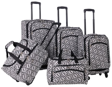 American Flyer Brickwall 5-Piece Spinner Luggage Set
