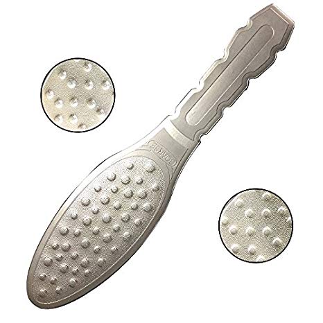 Coopsion Stainless Steel Foot File and Callus Remover - Double-Side Grinding(Silver)