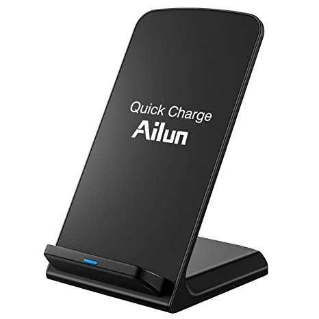 Fast Stand Wireless Charger,by Ailun,Slip-Proof,Qi Wireless Charger Stand for All Qi-Enabled Devices,iPhone 8/8plus,Galaxy S8/S8 plus,Note 8,S7/S7Edge,S6/S6Edge/S6 Active,Note7,Nexus7/6/5/4[Black]