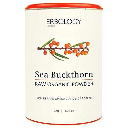 Organic Sea Buckthorn Powder 1.2 oz - Rich in Omega-7, Vitamin A and Vitamin E - Raw - Gluten-free