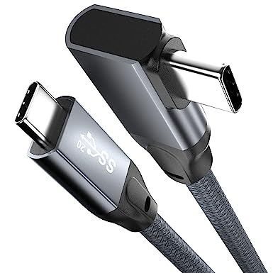 UseBean Cavo USB C a USB C 100W 0,5M, USB 3.2 Gen2x2 20Gbps Trasferimento Dati Angolo 90 Gradi PD Cavo di Ricarica Rapida,Uscita Video 4K@60Hz Cavi USB Tipo C per Thunderbolt 3/4,MacBook Pro,iPad Pro