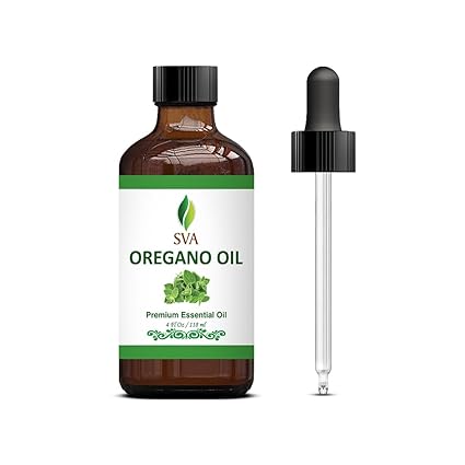 SVA Organics 100% Natural Oregano Essential Oil -Therapeutic Grade Aromatic Oil, 4 Fl Oz with Dropper | Natural Healing Oils