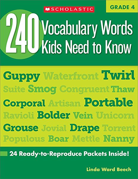240 Vocabulary Words Kids Need to Know: Grade 4: 24 Ready-to-Reproduce Packets Inside!