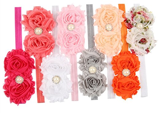 ROEWELL® Baby's Headbands /Infant Hair Bows/Girl's Hairband Head Wrap(8 Pack)