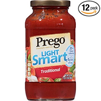 Prego Italian Sauce, Light Smart Traditional, 23.25 Ounce (Pack of 12)