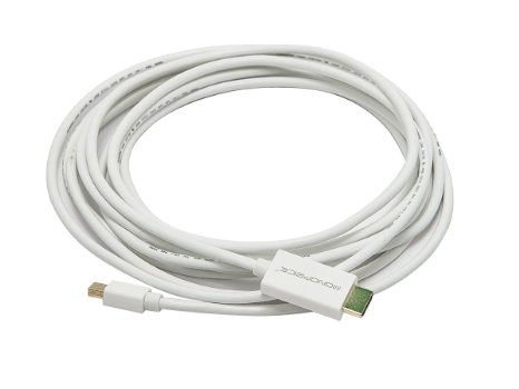 Monoprice 15ft 32AWG Mini DisplayPort to HDMI Cable - White