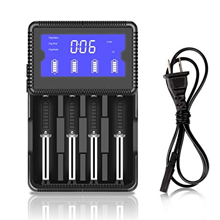 Universal Battery Charger - Enegitech AA AAA Battery Charger Smart Charger LCD Display Arlo Battery Charger for Rechargeable Batteries RCR123A 16340 18650 NiMH/NiCD AA AAA C Li-ion LiFePO4 IMR 10440