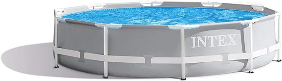 INTEX 26700EH Prism Frame Premium Above Ground Swimming Pool: 10ft x 30in – SuperTough Puncture Resistant – Rust Resistant – Easy Assemble – 1185 Gallon Capacity