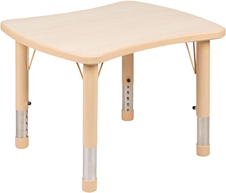 Flash Furniture 21.875"W x 26.625"L Rectangular Natural Plastic Height Adjustable Activity Table