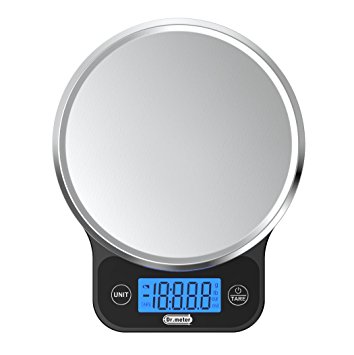 Dr.meter Digital Kitchen Food Scale, Food Grade Stainless Steel Weight Cooking Scale,11lb/5kg, DKS20