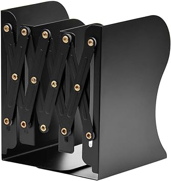 Eyourlife Retractable Bookends Books Holder, Metal Book Racks Magazine Stander for Desk, Office