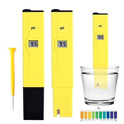 HOMPO Electric Pocket Digital Ph Meter Tester Hydroponics Pen Yellow