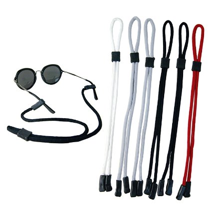 Pack of 6 Sunglass Holder Strap For Men and Women, Great for Sports and Outdoor Activities, Safety Glasses Sunglasses Holder Eyeglasses Neck Cord String Eyewear Retainer Strap