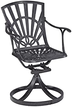 homestyles 6660-53 Outdoor Swivel Rocking Chair, Charcoal