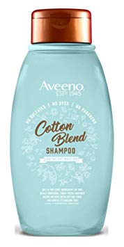 Aveeno Cotton Blend Sulfate-Free Shampoo for Light Moisture & Soothed Scalp, Gentle Cleansing Shampoo with Nourishing Oat, Paraben- & Dye-Free, 12 fl. oz