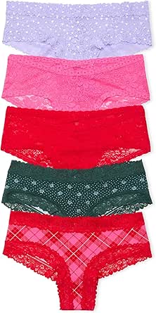 Victoria's Secret PINK Women's Lace Cheekster Underwear, Panties for Women, Multi Pack (XS-XXL)