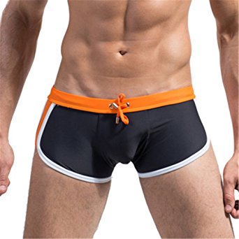 OFTEN® Men's Swim Trunks Boxer Brief Shorts Tie Rope Swimwear Underwear