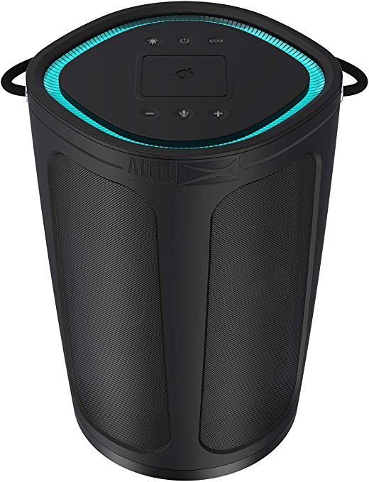 Altec Lansing IMW899-Blk Soundbucket XL Rugged Portable Waterproof Snowproof Wireless Bluetooth Speaker with Built - in QI Wireless Charging, Illuminating Led Lights, Black