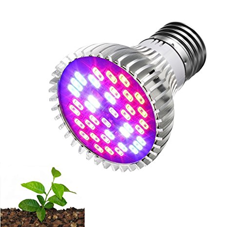 TOPL LED Grow Light Bulb, Full Spectrum Plant Grow Light, 30W 40pcs SMD 5730 Chips, Growing Lamp for Indoor Plants Hydroponic Aquatic Garden Greenhouse/Vegetables/Flowers