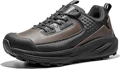 NORTIV 8 Waterproof Shoes for Men Lightweight Hiking Shoes Breathable Leather Outdoor Casual Walking Shoes