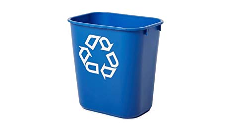Rubbermaid Commercial Products FG295673BLUE Wastebasket Polyethylene Rectangular W 365 x D 260 x H 380mm, 26.6 Litres, Blue