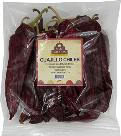 Guajillo Chiles Dried 8 oz Bag, Great For Cooking Mexican Recipes, Tamales, Enchiladas, Mole With Sweet Heat And All Mexican Recipes by Ole Mission