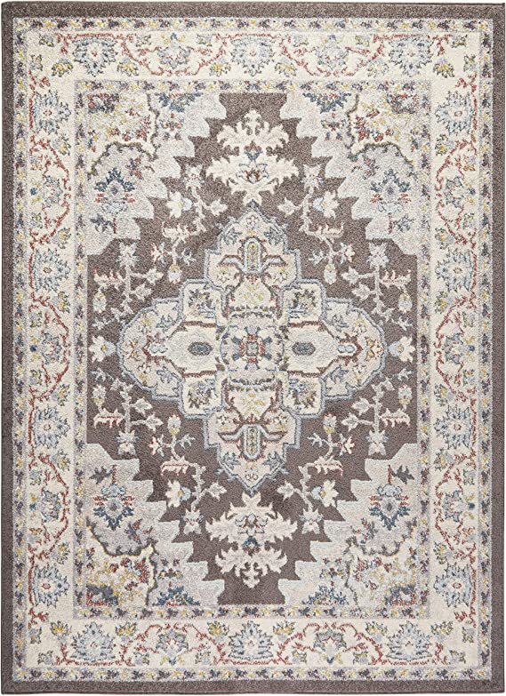 Home Dynamix Venice Loreta Area Rug, 5 ft 3 in x 7 ft 3 in, Brown-Ivory