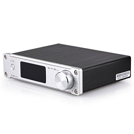 SMSL Q5 Pro Digital Amplifier 2 - 50W USB/Coaxial/Optical with Remote Control – Silver