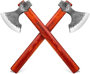 NEDFOSS 16" Champion Throwing Axe Set, 2 Pack Throwing Axes and Tomahawks with 1065 High Carbon Steel & Wooden Handle, Perfect for Axe Throwing Game, Recreation and Competition, Gift for Men