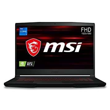 MSI Gaming GF63 Thin, Intel 11th Gen. i7-11800H, 40CM FHD 144Hz Gaming Laptop (8GB/512GB NVMe SSD/Windows 10 Home/Nvidia GTX1650 Max-Q 4GB GDDR6/ Black/1.86Kg), 11SC-852IN