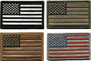 Prohouse Bundle  - Tactical USA Flag Patches - Multi-colored by TMTC Tactical Gear Four American Flag Patches, Black/Green/Brown/Red, 4 Piece