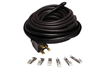 WRAP-ON Roof and Gutter Deicing Cable - 60' Black Electric Heating Cord with 3 Prong Plug & 120 Volt Operation - 14061