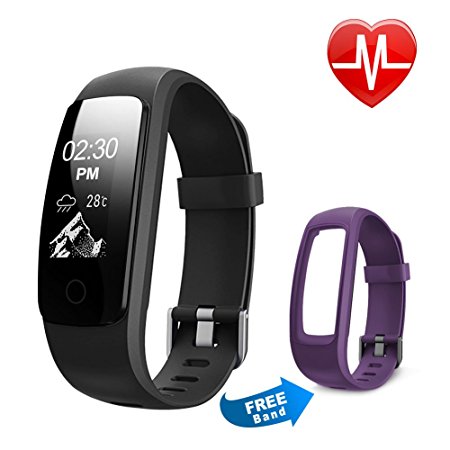 Fitness Tracker Heart Rate, Letsfit Bluetooth Activity Tracker Watch with Full Touch Screen, Sleep Tracker Calorie Counter Pedometer Watch for Android & IOS