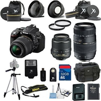 Nikon D5300 Black Camera with Nikon 18-55mm VR Lens   Tamron 70-300mm Zoom Lens   15pc Accessory Bundle Kit - International Version
