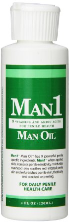 "Man1 Man Oil" 4 oz.- Natural Penile Health Cream - 3-month Supply - Treat dry, red, cracked or peeling penile skin and increase penile sensitivity