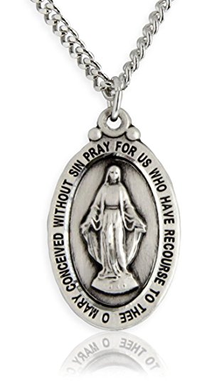 Heartland Men's Oval Sterling Silver Miraculous Medal