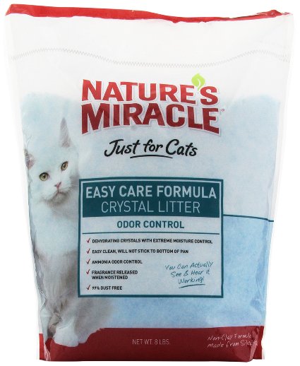 Nature's Miracle Just for Cats Easy Care Crystal Litter, 8-Pound (P-5370)