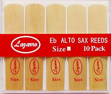 Lazarro A-2.5-R Alto Saxophone Sax Reeds Size 2.5, Strength 2 1/2, Box of 10 - All Sizes Available