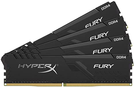 HyperX Kingston 64GB 3600MHz DDR4 CL17 DIMM (Kit of 4) Fury Black (HX436C17FB3K4/64) - 64GB kit (4 x 16GB)